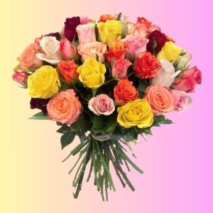 Livraison de fleurs tropicales en Martinique bouquet roses multicolores